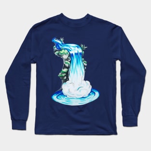 Blue Waterfall Long Sleeve T-Shirt